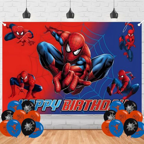 Spider Web Birthday Backdrop,Cartoon Spider Hero Poster for Movie Theme Party Decorations Anime Birthday Supplies Background Studio Shoot Photo Props in Saudi Arabia
