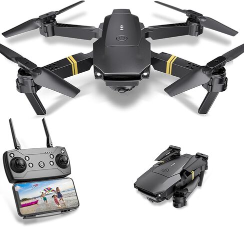 Drones with Camera for Adults 1080P Mini Drone with Camera Foldable Drones for Adults RC Quadcopter, Altitude Hold, One Key Take Off, 3D Flip, 3 Batteries in Kuwait