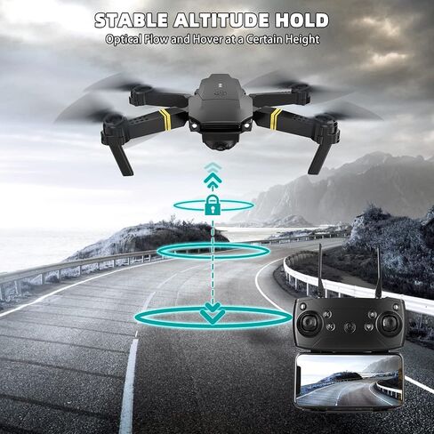 Drones with Camera for Adults 1080P Mini Drone with Camera Foldable Drones for Adults RC Quadcopter, Altitude Hold, One Key Take Off, 3D Flip, 3 Batteries in Kuwait