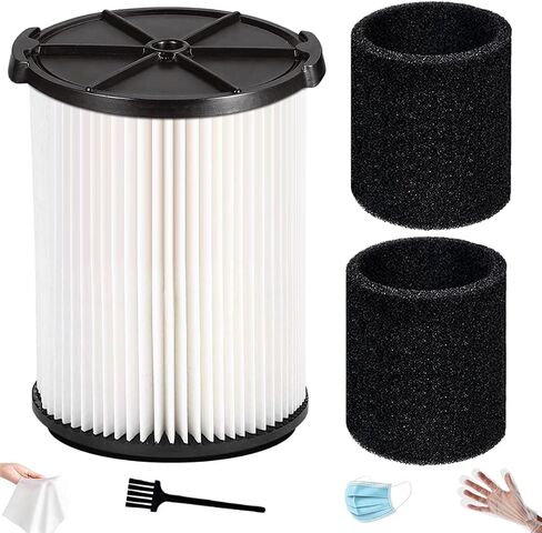 1-Pack VF4000 filter for ridgid shop vac, Compatible with RIDGID 5-20 Gal & Husky 6-9 Gal Shop Vac accessories - Fits Models WD5500 WD0671 RV2400A RV2600B, Wet/Dry Vacuum Filter with 2 Foam Sleeves in Saudi Arabia
