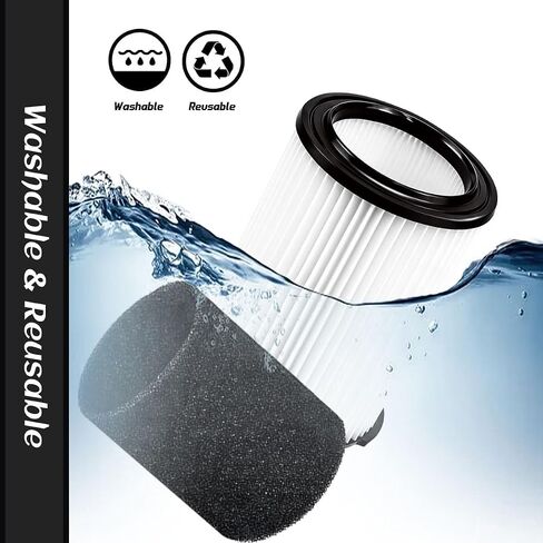 1-Pack VF4000 filter for ridgid shop vac, Compatible with RIDGID 5-20 Gal & Husky 6-9 Gal Shop Vac accessories - Fits Models WD5500 WD0671 RV2400A RV2600B, Wet/Dry Vacuum Filter with 2 Foam Sleeves in Saudi Arabia