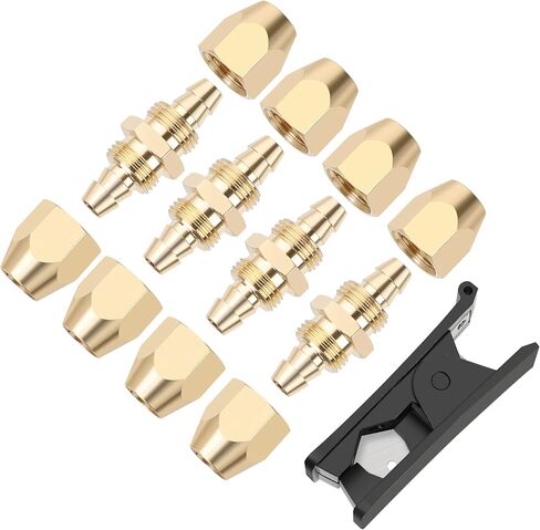 4PCS Solid Brass Reusable Fittings For 1/4-Inch ID PU Polyurethane Hose, Air Hose Splicer End Repair Fittings in Kuwait