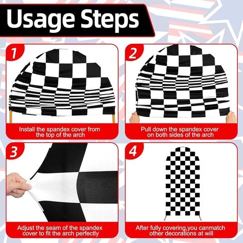 Arch Backdrop Cover Set of 3 (6/6.6/7.2FT) Monster Truck Birthday Party Decorations Cars Racing Themed Arch Cover Spandex Fitted Covers for Kid Boys Let's Go Racing Party Supplies in Kuwait