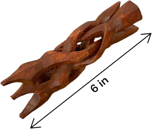 NESSASTORES 6 Wooden Tripod Stand - 6" Hand Carved Room Decor Holder, Ideal Crystal Ball Stand, Rock Stand, Vase Holder Stand for Abalone Shell, Decorative Bowl, Sphere, or Geode JC-046 in Saudi Arabia
