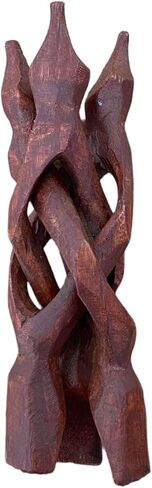 NESSASTORES 6 Wooden Tripod Stand - 6" Hand Carved Room Decor Holder, Ideal Crystal Ball Stand, Rock Stand, Vase Holder Stand for Abalone Shell, Decorative Bowl, Sphere, or Geode JC-046 in Saudi Arabia