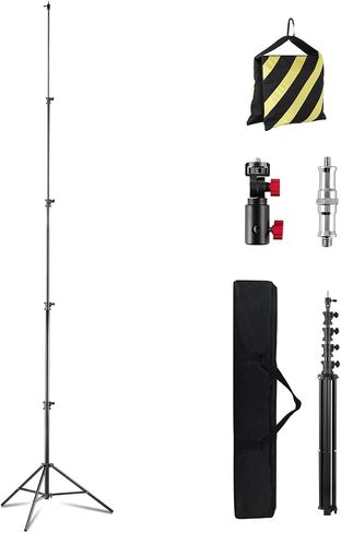 Meking 15.75 ft Heavy Duty Tripod for Xbotgo Falcon/Chameleon/Lights | Thickened Aluminium Alloy Tube with Air-Cushioned Absorption, 1/4" Quick-Release Adapter, with Carrying Bag and Sandbag in Saudi Arabia