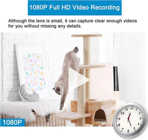 WiFi Security Camera, Hidden Spy Camera Wall Clock, Nanny Cam | 1080P, Motion Detection, Remote Viewing, Indoor Baby Elderly Home Security in Kuwait