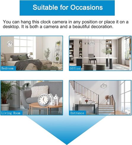 WiFi Security Camera, Hidden Spy Camera Wall Clock, Nanny Cam | 1080P, Motion Detection, Remote Viewing, Indoor Baby Elderly Home Security in Kuwait