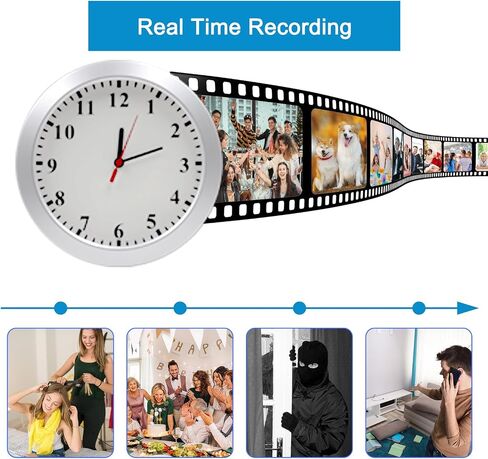 WiFi Security Camera, Hidden Spy Camera Wall Clock, Nanny Cam | 1080P, Motion Detection, Remote Viewing, Indoor Baby Elderly Home Security in Kuwait