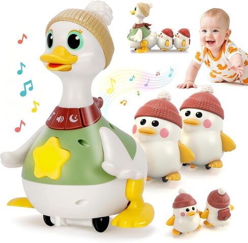 KETIEE Baby Toys 6-12 Months Musical Dancing Duck Set | Tummy Time Crawling Toy with Lights and Sounds, 3 Interactive Ducks for Sensory Development, Gift for 1-3 Year Old Boy Girl in Saudi Arabia