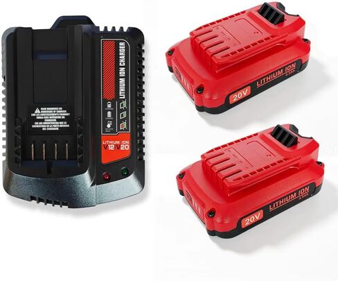2Pack 20V 3.5Ah Battery and Charger Set Replacement for Craftsman CMCB202 CMCB204 CMCB0206 CMCB201 CMCB100 CMCB124 with Craftsman 20V Battery Charger, 20V Lithium Battery and Charger Kit in Saudi Arabia