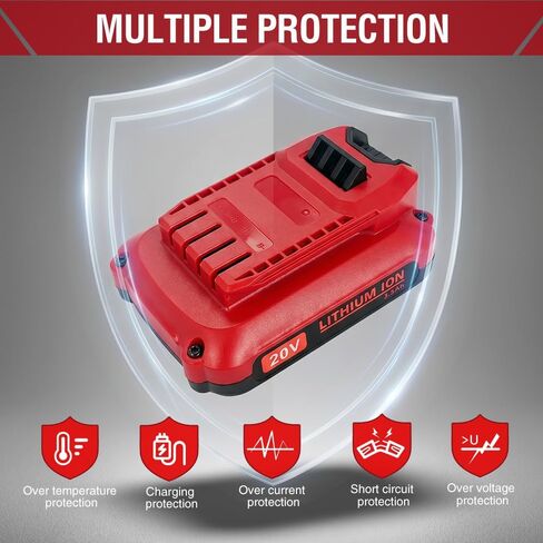 2Pack 20V 3.5Ah Battery and Charger Set Replacement for Craftsman CMCB202 CMCB204 CMCB0206 CMCB201 CMCB100 CMCB124 with Craftsman 20V Battery Charger, 20V Lithium Battery and Charger Kit in Saudi Arabia