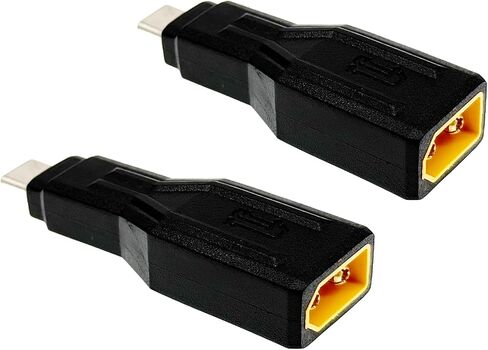 2Pcs XT60 to USB C Adapter，XT60 Male to USB Type-C Male Charging Connector for Notebook, Projectors, LED, Robot Vacuum,and Other Typec Devices in Kuwait