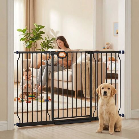 23.8-28.3 Inch Wide Small Narrow Baby Gate for Stairs | Narrow Dog gate for Doorways with Door,Metal Tension Pressure Mounted Indoor Safety Child Gates for Kids or Pets,White in Saudi Arabia