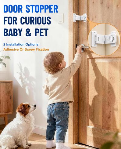 Refrigerator Door Lock 3 Pack - Baby Proof Latch for Fridge Cabinet | White Childproof Locks For Dresser, Drawer, French Fridge, Freezer, Oven And RV Camper, 360° Knob Switch With Screws Included in Saudi Arabia