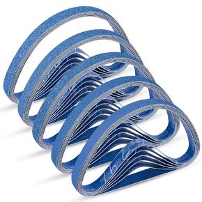 HIHANG 1 x 30 Inch Zirconia Sanding Belts, 30 Pack Assorted 40/60/80/120/240 Grit, Heavy Duty Abrasive Belts Replacement for Electric & Pneumatic Belt Sander, Metal, Wood Sharpening & Deburring in Saudi Arabia