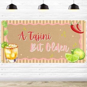 A Tajini Bit Older Backdrop - Lemon Drinking Birthday Decor, Mexican Fiesta Cocktail Birthday Party Decorations 47 * 23 Inch in Saudi Arabia