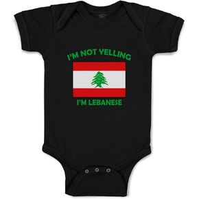 Custom Boy & Girl Baby Bodysuit I'm Not Yelling I Am Lebanese Lebanon Funny Cotton Baby Clothes Black Design Only 12 Months in Saudi Arabia