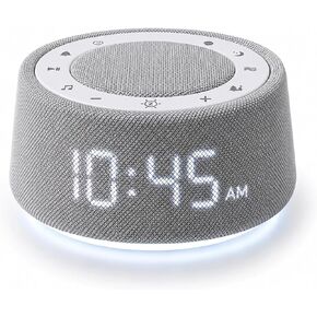 White Noise Alarm Clock for Bedroom, Night Light, Bluetooth Audio | Sleep sounds, Bluetooth speaker, ambient night light, dimmable display, adjustable alarm volume, bedside routine for adults in Kuwait