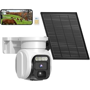 4G LTE Cellular Solar Security Camera Wireless Outdoor, No WiFi Solar Powere Camera Built in SIM Card & Subscription Fee, 350° Live View, 2K Camera with 2 Way Talk, PIR Motion Sensor, Cloud Storage in Saudi Arabia