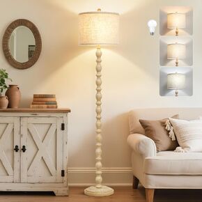 Luvkczc 62" Floor Lamps for Living Room, Resin Tall Lamp with Bulb | Adjustable Color Temperature Standing Lamp with Shade and Rotary Switch, Vintage Rustic Floor Lamps for Bedroom in Saudi Arabia