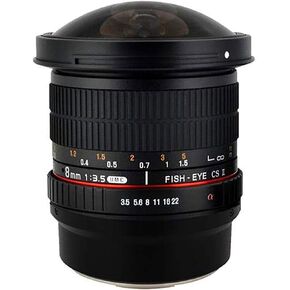 Samyang SYHD8M 8mm f/3.5 HD Fisheye Lens, Canon EF-S | Ultra-wide fisheye perspective creates dramatic 180° images for creative photography and video. in Kuwait