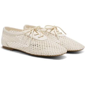 VIVAIA Carey Square Toe Mesh Flats for Women, Breathable Raffia-Inspired Knit Walking Ballet Shoes with Collapsible Heel, Lightweight Travel Summer Sneakerinas in Saudi Arabia