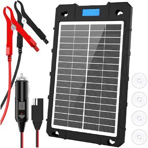 12V Solar Car Battery Charger 12W Waterproof Portable Solar Trickle Charger Maintainer with Smart PWM Controller for Car, Automotive, Motorcycle, Boat, Marine, RV,Trailer, Snowmobile, etc. | Portable Waterproof Solar Trickle Charger with Smart PWM Control in Kuwait
