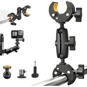 MINIFOCUS Super Clamp with 360° Dual Ball Head Magic Arm, 1/4" Thread Screw, Action Camera Clamp Mount Adapter for DSLR, Monitor, Action,Insta360 for Desk Tripod Tube Crossbar Bike/Motorcycle in Kuwait