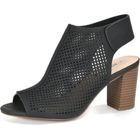BEST TRENDY Women's Peep Toe Open Toe High Heel Sandals Dress Strappy Heels for Wedding Party Office Black Natural in Saudi Arabia