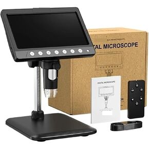 USB Microscope, Microscope, 7inch IPS Digital Coinscope 5MP 1200X Camera 1080P Videoscope 8 LED Light for Coin Circuit in Saudi Arabia