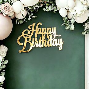 Happy Birthday Sign for Backdrop,Gold Acrylic Mirror Decal Letter Sticker Happy Birthday Letters Sign for Balloon Arch Birthday Party Balloon Arch Backdrop Decorations Backdrop Wall Photo Prop in Saudi Arabia