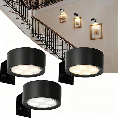 Wall Mounted Picture Light,3 PCS Magnetic Poster Light, 13 Types of RGB, Art Display Wall Mounted Decorative Light -Battery not Included in Saudi Arabia