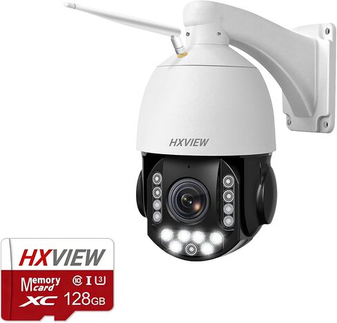 4K PTZ Security Camera Outdoor with 30X Optical Zoom, 1000FT Night Vision, 8MP 360° WiFi Wireless RTSP IP Camera, Auto Tracking, Person/Vehicle Detection, 2.4/5GHz Wi-Fi, 2-Way Audio in Kuwait