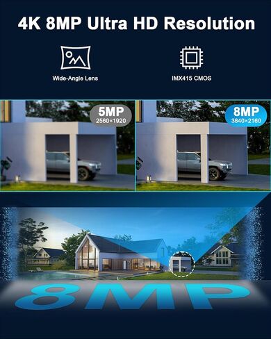 4K PTZ Security Camera Outdoor with 30X Optical Zoom, 1000FT Night Vision, 8MP 360° WiFi Wireless RTSP IP Camera, Auto Tracking, Person/Vehicle Detection, 2.4/5GHz Wi-Fi, 2-Way Audio in Kuwait