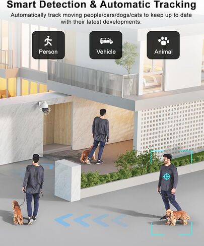 4K PTZ Security Camera Outdoor with 30X Optical Zoom, 1000FT Night Vision, 8MP 360° WiFi Wireless RTSP IP Camera, Auto Tracking, Person/Vehicle Detection, 2.4/5GHz Wi-Fi, 2-Way Audio in Kuwait