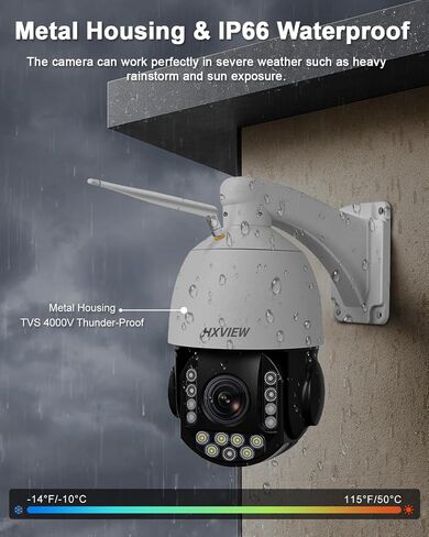 4K PTZ Security Camera Outdoor with 30X Optical Zoom, 1000FT Night Vision, 8MP 360° WiFi Wireless RTSP IP Camera, Auto Tracking, Person/Vehicle Detection, 2.4/5GHz Wi-Fi, 2-Way Audio in Kuwait