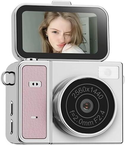 2K Ultra Light Mini Retro Action Camcorder | With 1.47 Inch Flip Screen, Only 30g Portable Pocket Video Recorder(Gray) in Kuwait