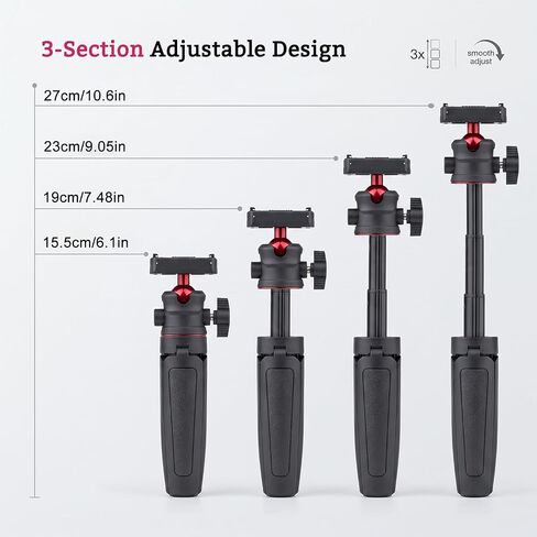 27cm/10.6'' Selfie Stick Tripod for DJI Osmo Action 6 / Nano Accessories, Mini Magnetic Quick Release Tripod Stand w 1/4" Thread, Extendable Pocket Handle Grip Monopod for Vlogging in Kuwait