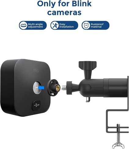 No-Drill Gutter Mount for Blink Outdoor 2K+/Outdoor 4 (4th Gen)/(3rd Gen) & Blink XT / XT2 Camera,360° Adjustable Weatherproof Aluminum Security Camera Gutter Bracket for Damage-Free Out Door Install in Kuwait