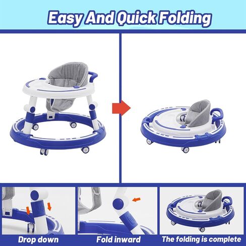 Baby Walker Kids Sit-to-Stand Walker Activity Center with Entertainment Table Multifunctional Educational Push Toy for Boys Girls 6 Months+ in Saudi Arabia