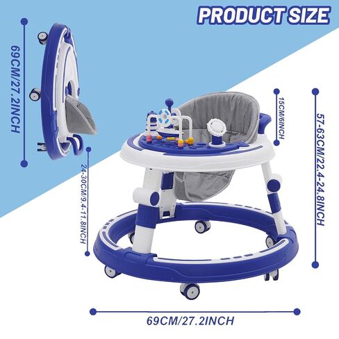 Baby Walker Kids Sit-to-Stand Walker Activity Center with Entertainment Table Multifunctional Educational Push Toy for Boys Girls 6 Months+ in Saudi Arabia