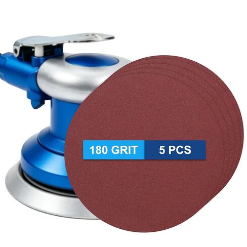 10 Pack 5 Inch PSA Sanding Discs 40 Grit Aluminum Oxide Self Adhesive Sticky-Back Sandpaper for DA Sander and Disc Sander, Good for Wood Car Paint Polish Metal Rust Removal, Red in Kuwait