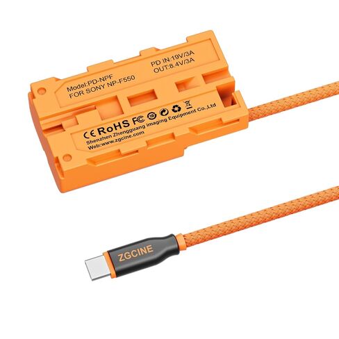 ZGCINE USB-C PD to NPF Dummy Battery Cable(Braided Wire in Saudi Arabia