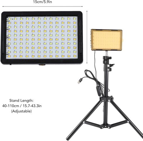 2 Pack LED Video Light Kit with Tripod Stand Dimmable Photography Lighting, 43in Adjustable Studio Light with 18 Color Filters, USB Portable Camera Video for Recording in Saudi Arabia