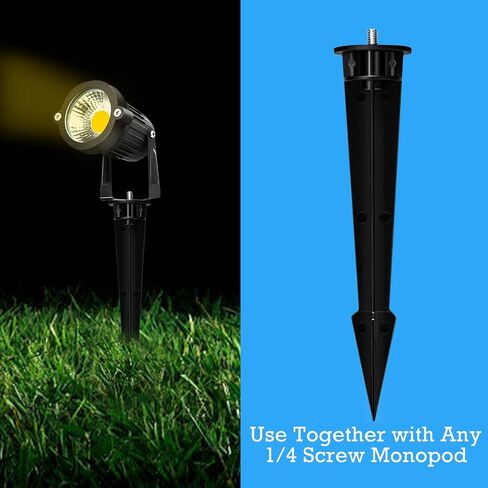 Ground Spikes Stakes w. Extension Poles & Universal Swivel Ball Head 1/4" Screw Wall Mounting Kits for Garden Lighting Trail Camera GoPro/Arlo/DSLR Camera (Black 2 Sets) in Saudi Arabia