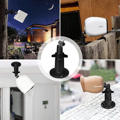 Ground Spikes Stakes w. Extension Poles & Universal Swivel Ball Head 1/4" Screw Wall Mounting Kits for Garden Lighting Trail Camera GoPro/Arlo/DSLR Camera (Black 2 Sets) in Saudi Arabia