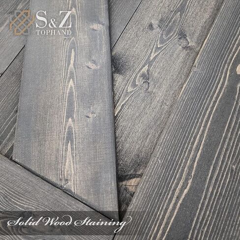 S&Z TOPHAND® 34in x 84in Deep Gray Knotty Pine Barn Door with 6.6FT Sliding Hardware Kit/Solid Wood/Simple Assembly is Required in Saudi Arabia