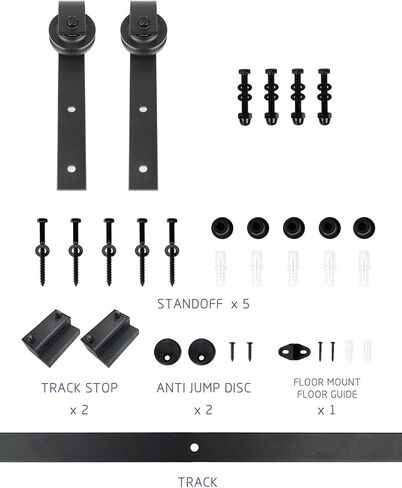 S&Z TOPHAND® 34in x 84in Deep Gray Knotty Pine Barn Door with 6.6FT Sliding Hardware Kit/Solid Wood/Simple Assembly is Required in Saudi Arabia