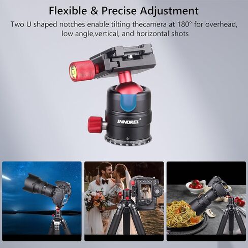 Aluminum Panoramic Ball Head – 360° Precision Panorama Base with Arca-Swiss Quick Release Plate, 5kg/11lbs Load Capacity, Compatible with DSLR, Mirrorless, Smartphone, Action Camera in Kuwait